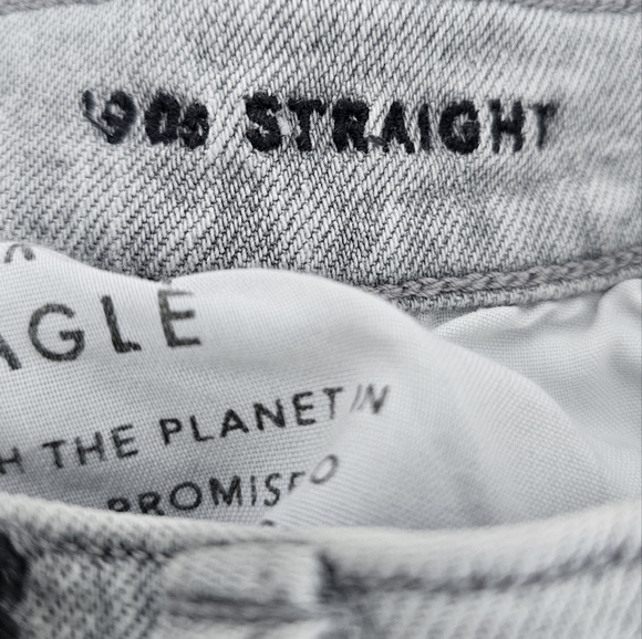 American Eagle Ripped '90s Straight Jean  haze grey size 4 - Picture 6 of 13
